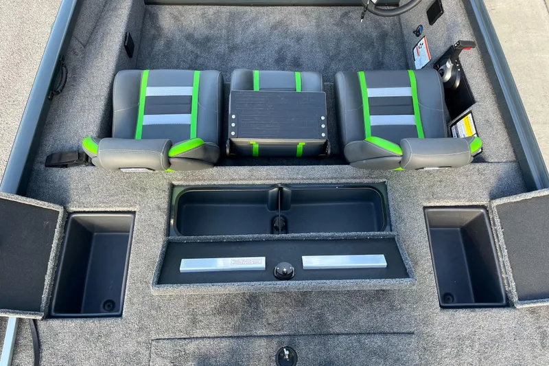 Slide: The Image of 2024 Ranger RT188 boat interior with seating and storage compartments. - 9