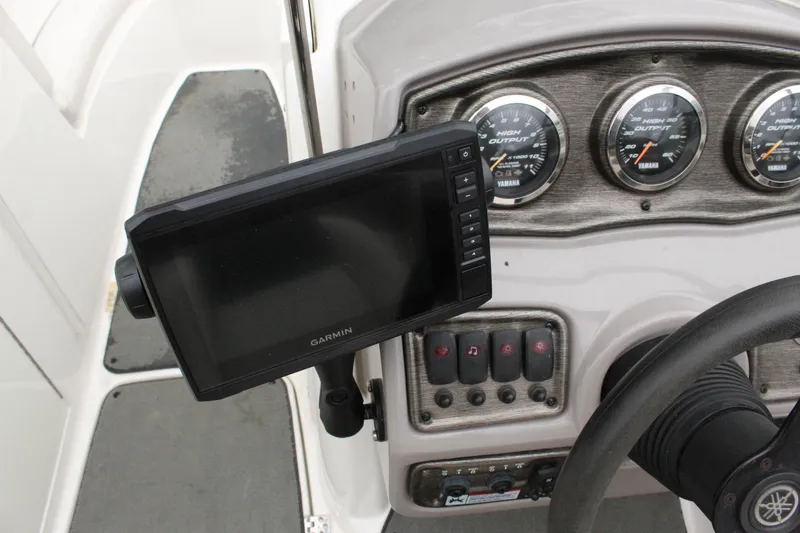 Slide: The Image of Yamaha Boats 2007 230sx dashboard with Garmin GPS and control gauges. - 12