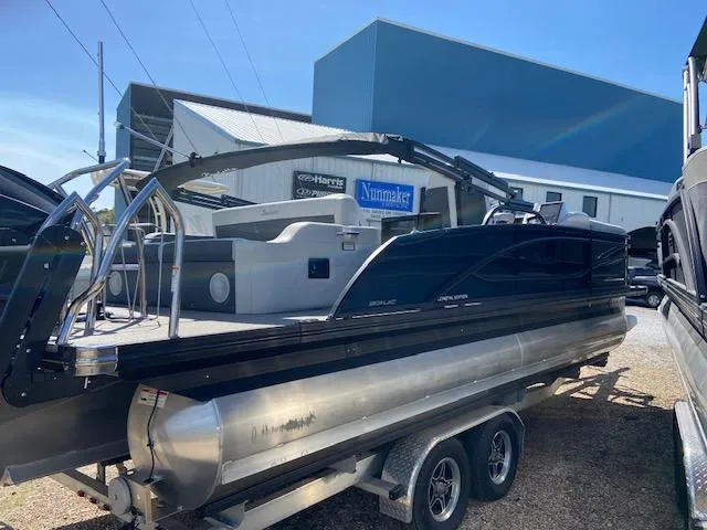 Slide: The Image of 2023 Barletta Corsa 23 UC pontoon boat with spacious seating and modern design. - 8