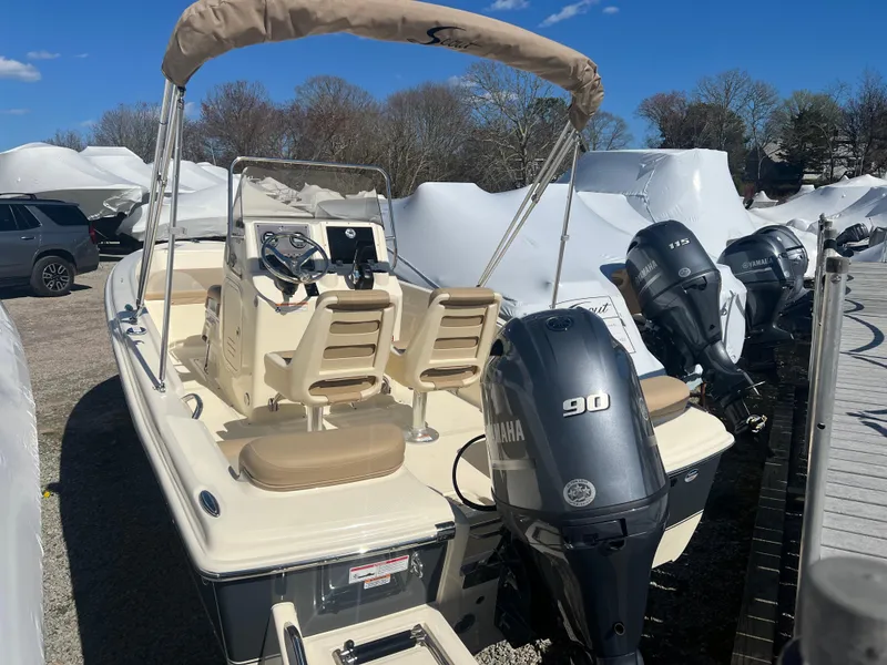 Slide: The Image of 2024 Scout 175 Sportfish boat with Yamaha 90 outboard motor. - 4