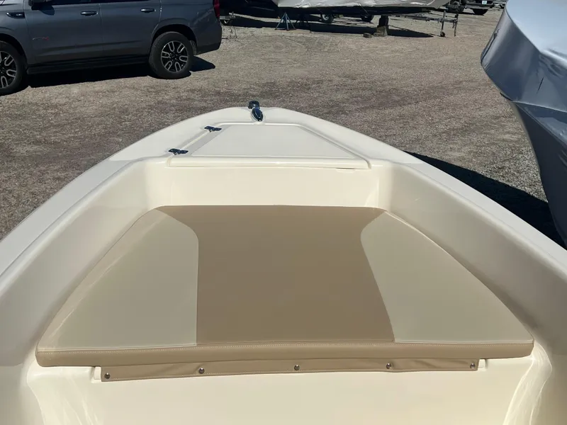 Slide: The Image of 2024 Scout 175 Sportfish boat bow with cushioned seating. - 7