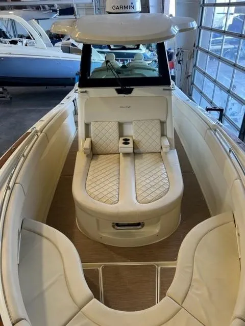 Slide: The Image of 2020 Chris-Craft Catalina 30 boat interior with luxurious seating and modern design. - 17