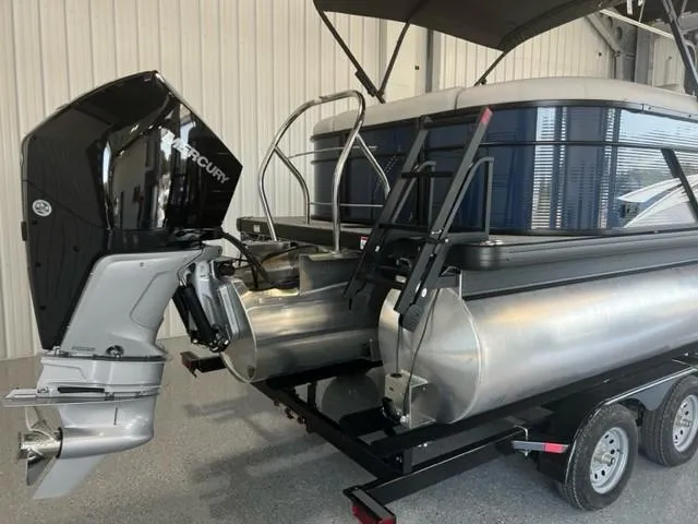 Slide: The Image of 2023 Godfrey SWEETWATER 2286 SB pontoon boat with Mercury outboard motor on trailer. - 3