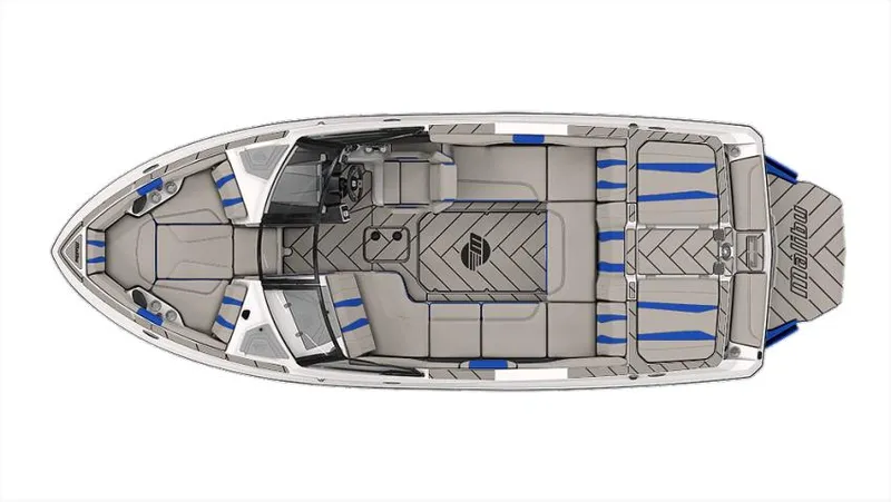 Slide: The Image of Top view of 2023 Malibu 22 LSV boat interior layout. - 4