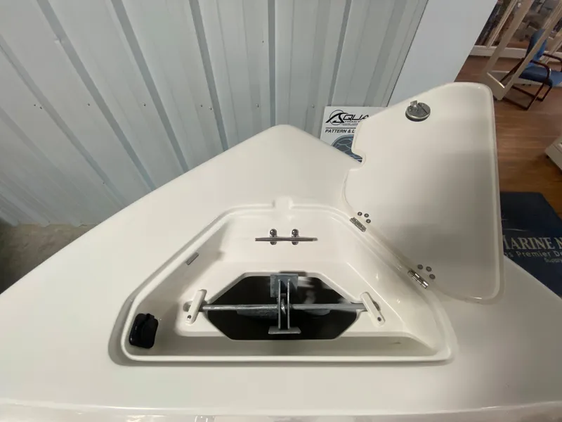 Slide: The Image of 2024 Key West 189 FS boat anchor compartment with open hatch. - 20