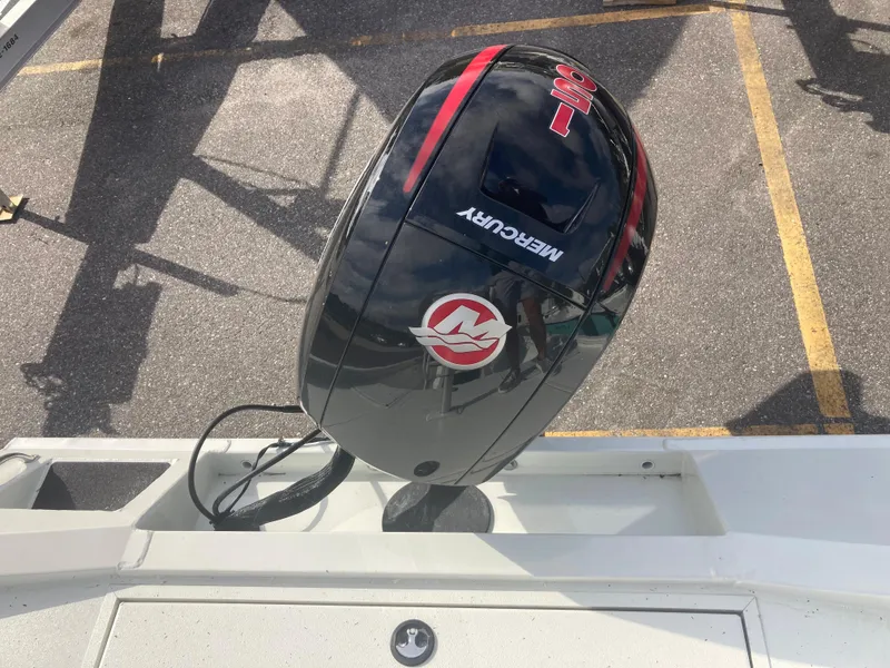 Slide: The Image of 2023 Lowe BAY 20 boat with Mercury outboard motor. - 11