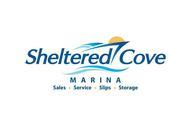 Slide: The Image of Sheltered Cove Marina logo with sales, service, slips, storage text; 2024 Sylvan L3 RLZ. - 3