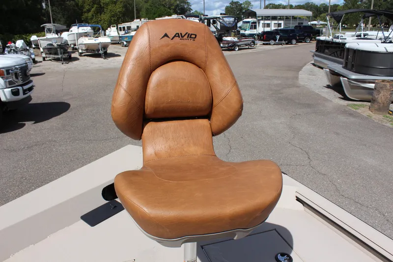Slide: The Image of 2024 Avid 18 Rogue boat seat in tan leather. - 10