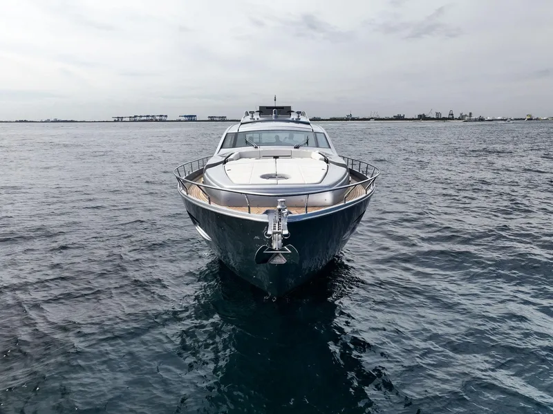 Slide: The Image of 2017 Pershing 82 VHP yacht on open water. - 17