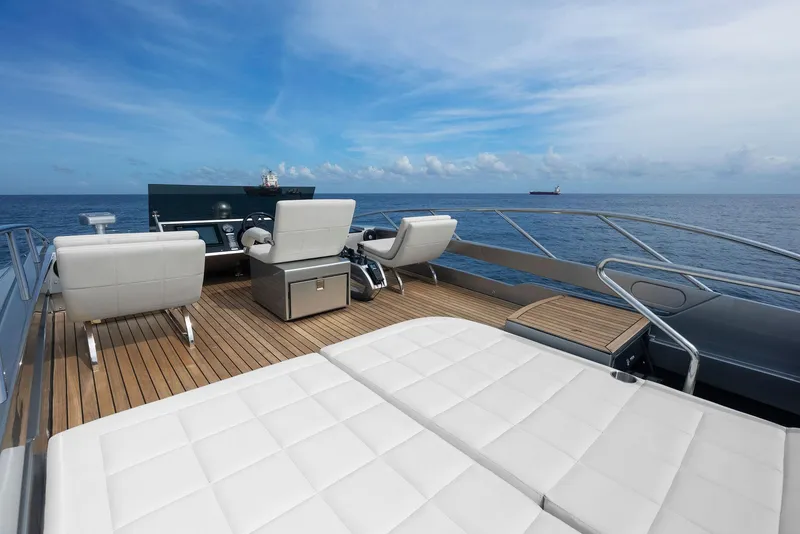 Slide: The Image of Luxurious deck of 2017 Pershing 82 VHP yacht with ocean view. - 26