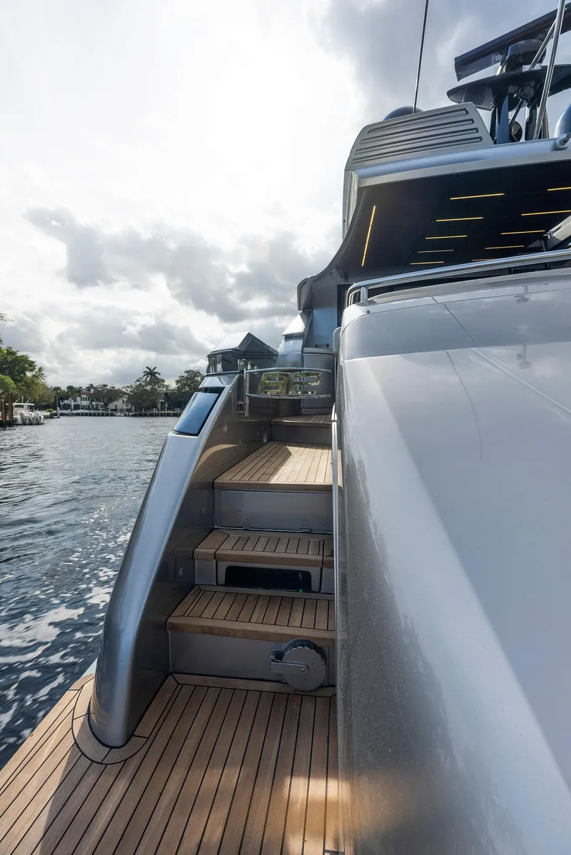 Slide: The Image of 2017 Pershing 82 VHP yacht with teak deck and modern design. - 36