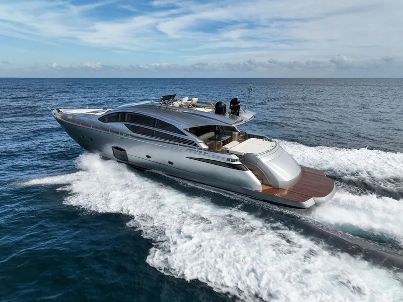 Slide: The Image of 2017 Pershing 82 VHP yacht cruising on open water. - 4