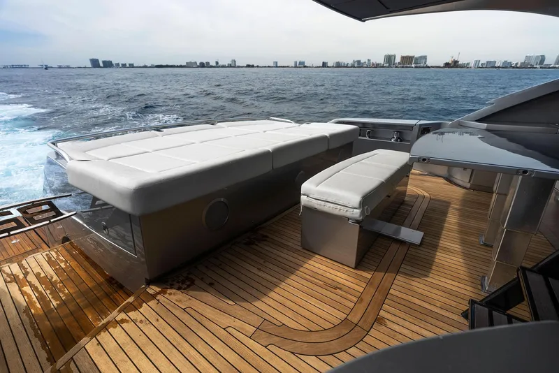Slide: The Image of Luxurious deck of 2017 Pershing 82 VHP yacht with ocean view. - 45