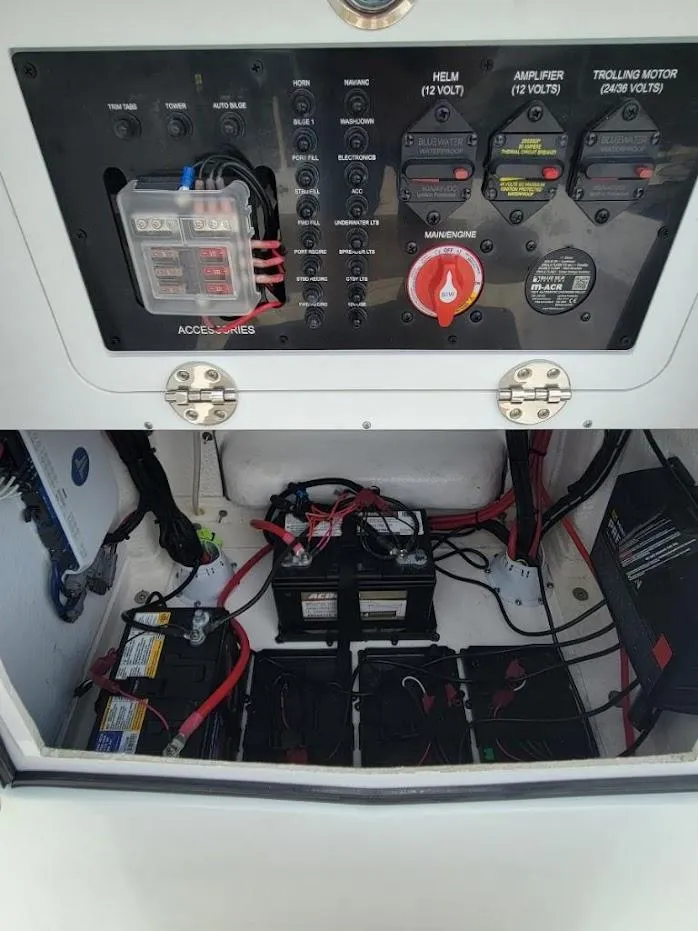 Slide: The Image of 2024 Blazer 2550 GTS electrical panel and battery compartment. - 20