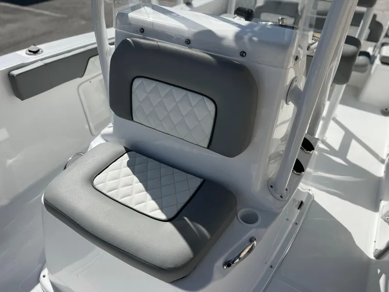 Slide: The Image of Clearwater 2000 2024 boat seat with diamond-stitched upholstery. - 20