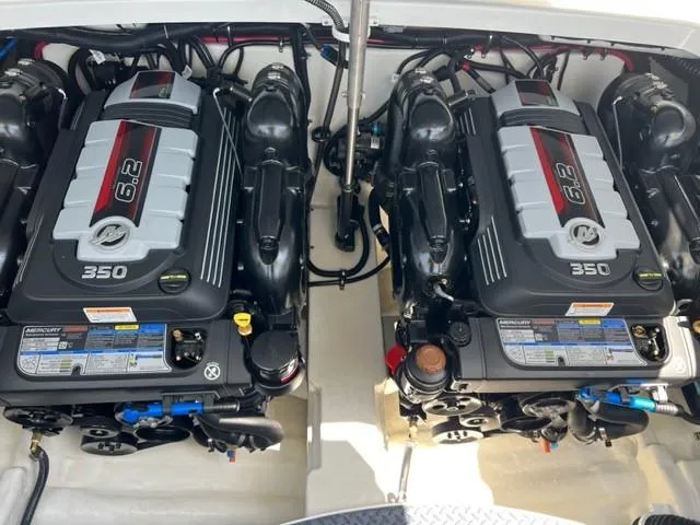 Slide: The Image of Twin 6.2L 350 HP engines in a 2024 Formula 310 CBR boat. - 13