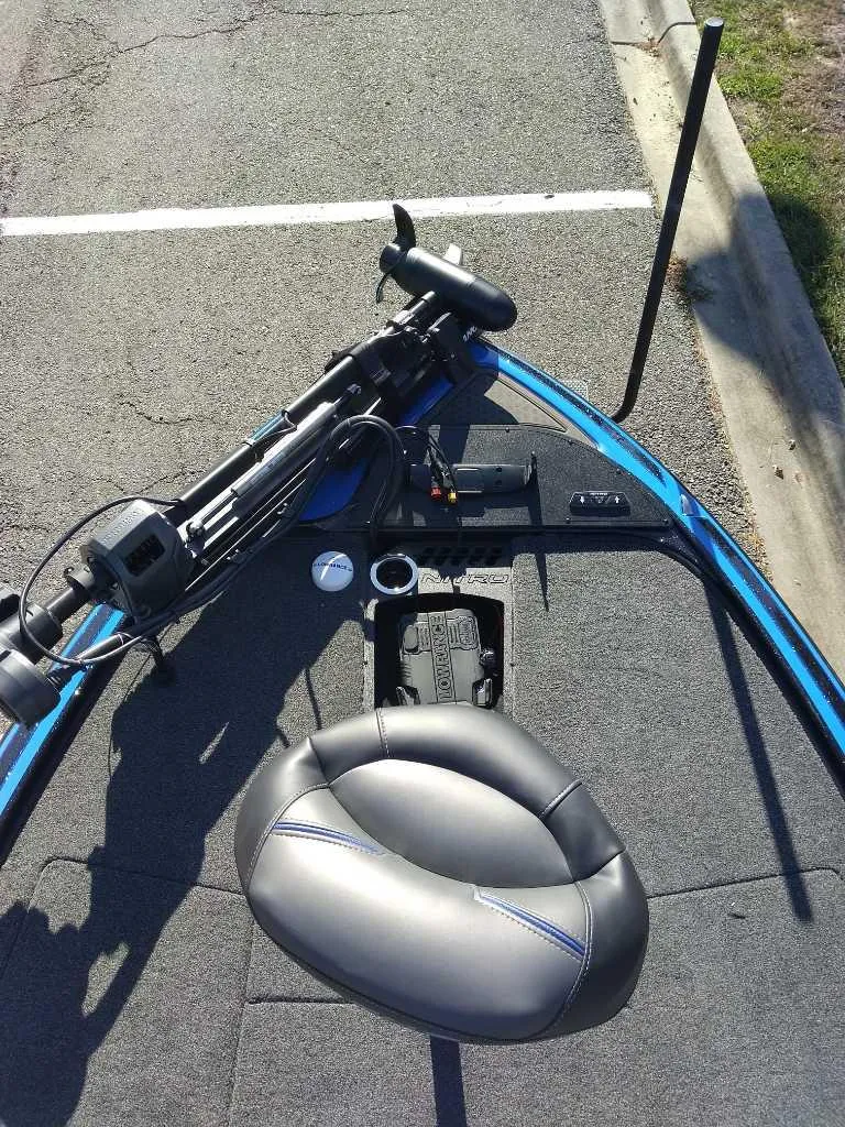 Slide: The Image of 2024 Nitro Z19 Pro boat interior with fishing seat and equipment. - 6