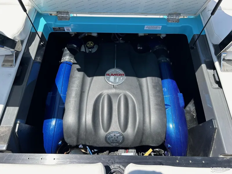 Slide: The Image of 2018 MasterCraft XT22 boat engine compartment with Ilmor engine. - 5