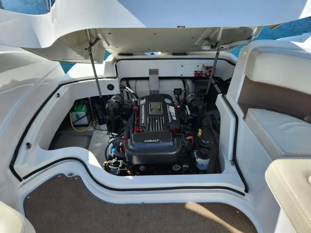 Slide: The Image of 2008 Cobalt 252 boat engine compartment with open hatch. - 27