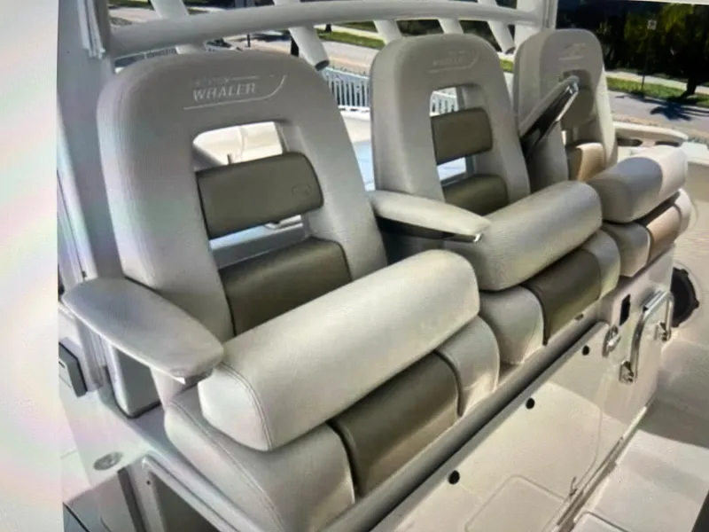 Slide: The Image of Luxury seating on 2020 Boston Whaler 380 Outrage boat. - 19