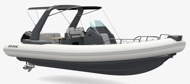 Slide: The Image of 2024 Zodiac Medline 7.5 inflatable boat with modern design and sleek features. - 5
