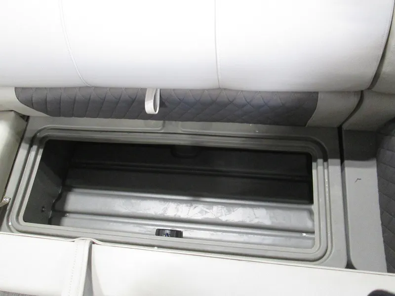 Slide: The Image of 2023 Sun Tracker SPORT FISH 22 XP3 under-seat storage compartment. - 27