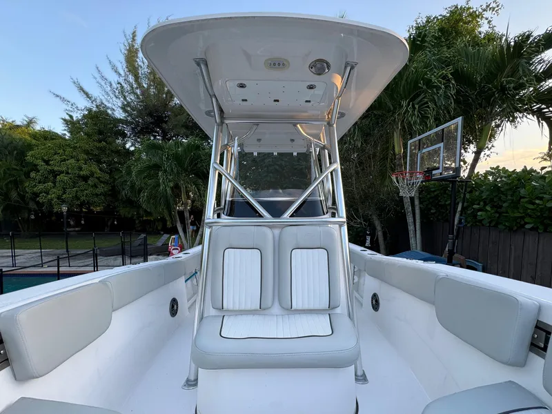 Slide: The Image of 2022 Sea Fox 248 Commander boat interior with seating and T-top. - 21