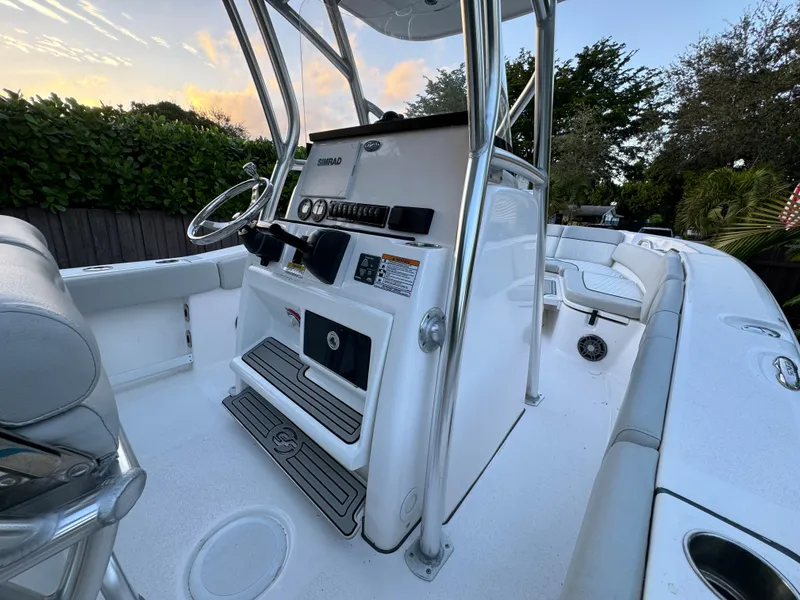 Slide: The Image of 2022 Sea Fox 248 Commander boat interior with helm station and seating. - 31