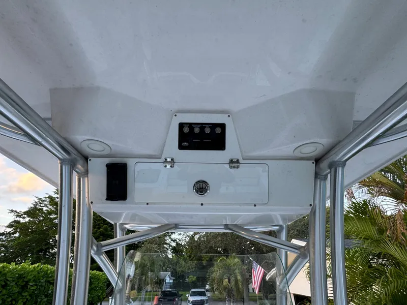 Slide: The Image of 2022 Sea Fox 248 Commander boat console with T-top and electronics. - 32