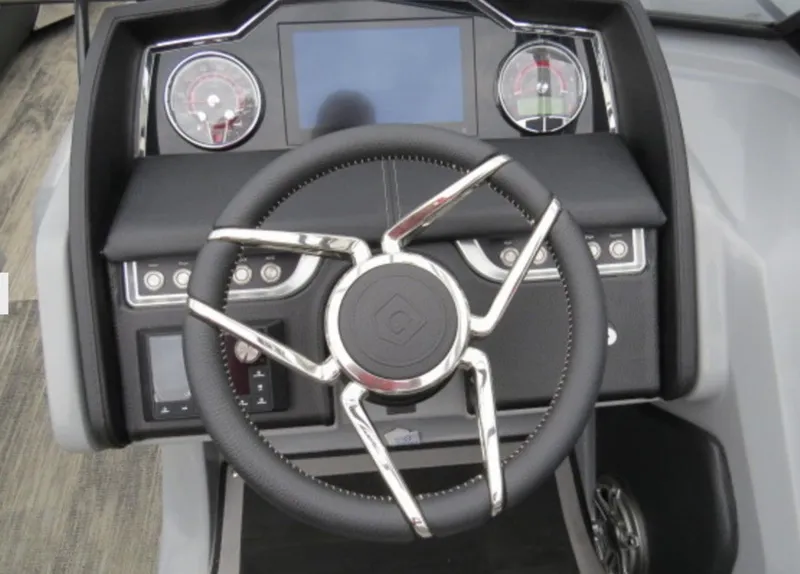 Slide: The Image of Steering console of 2023 Godfrey AquaPatio 255 ULW pontoon boat. - 15