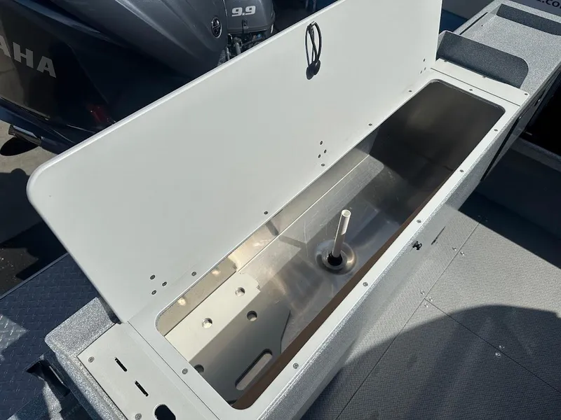 Slide: The Image of Open storage compartment in 2024 KingFisher 2025 Escape boat. - 18