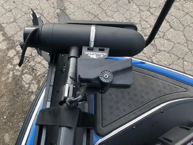 Slide: The Image of 2022 Nitro Z21 XL boat with trolling motor on deck. - 21