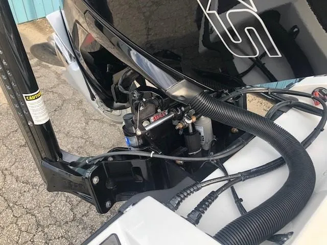 Slide: The Image of Close-up of the engine compartment of a 2022 Nitro Z21 XL boat. - 42