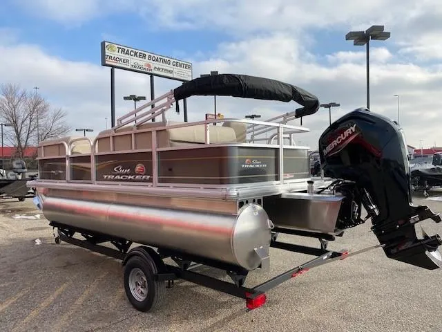 Slide: The Image of 2024 Sun Tracker Party Barge 18 DLX pontoon boat at Tracker Boating Center. - 5