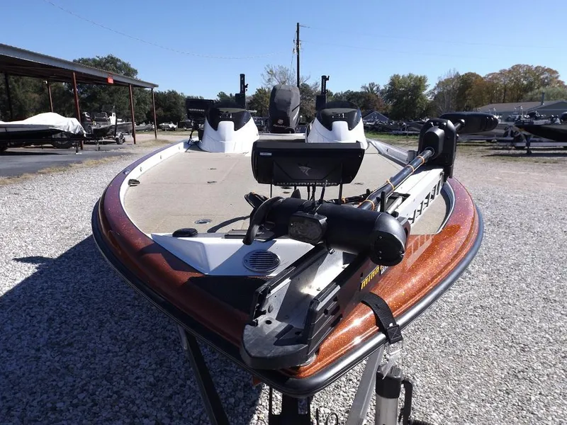 Slide: The Image of Legend V21 2017 fishing boat with advanced equipment on gravel lot. - 4
