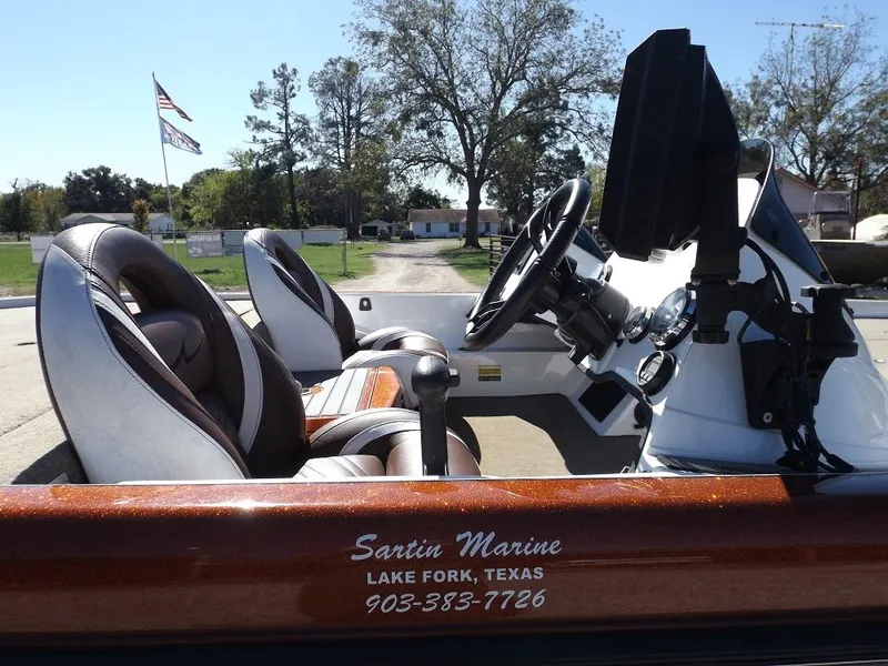Slide: The Image of Legend V21 boat interior, 2017 model, at Sartin Marine, Lake Fork, Texas. - 8