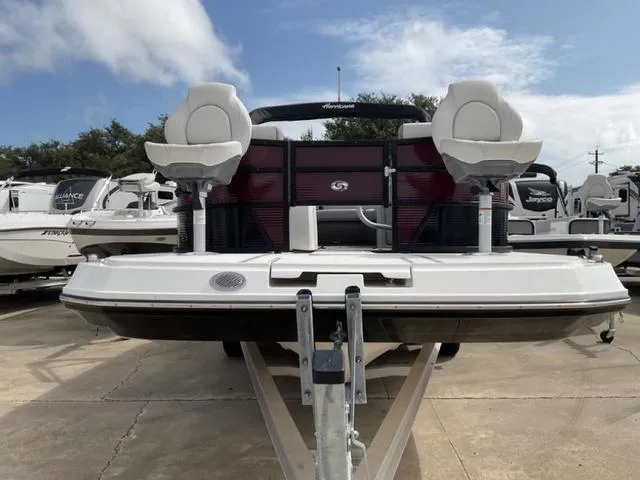 Slide: The Image of 2023 Hurricane FD2260F boat on trailer, rear view, outdoor display. - 5