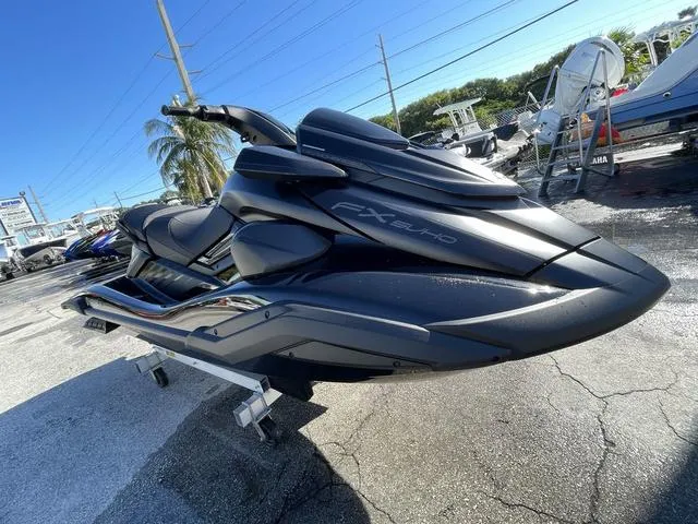 Slide: The Image of 2024 Yamaha Waverunner FX SVHO® with Audio System on a trailer. - 12