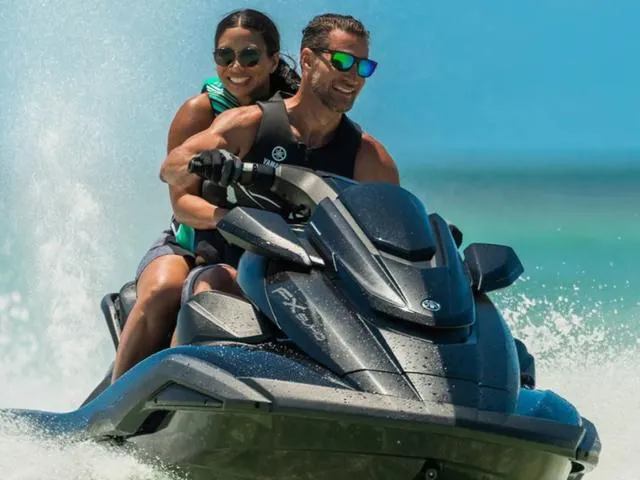 Slide: The Image of 2024 Yamaha Waverunner FX SVHO® with Audio System in action on the water. - 25