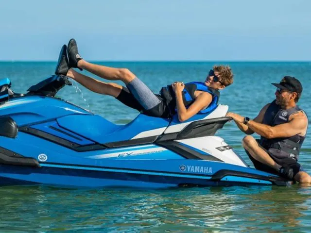 Slide: The Image of 2024 Yamaha Waverunner FX Cruiser® HO with Audio System on the water. - 18