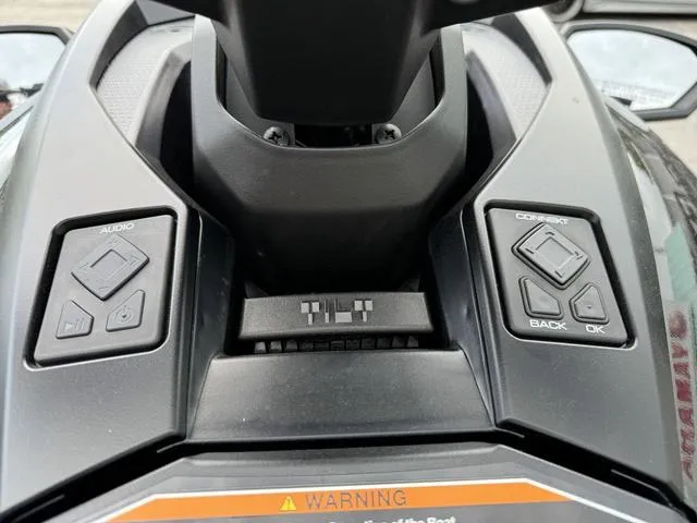 Slide: The Image of 2024 Yamaha Waverunner GP SVHO™ dashboard with audio controls and tilt adjustment. - 11