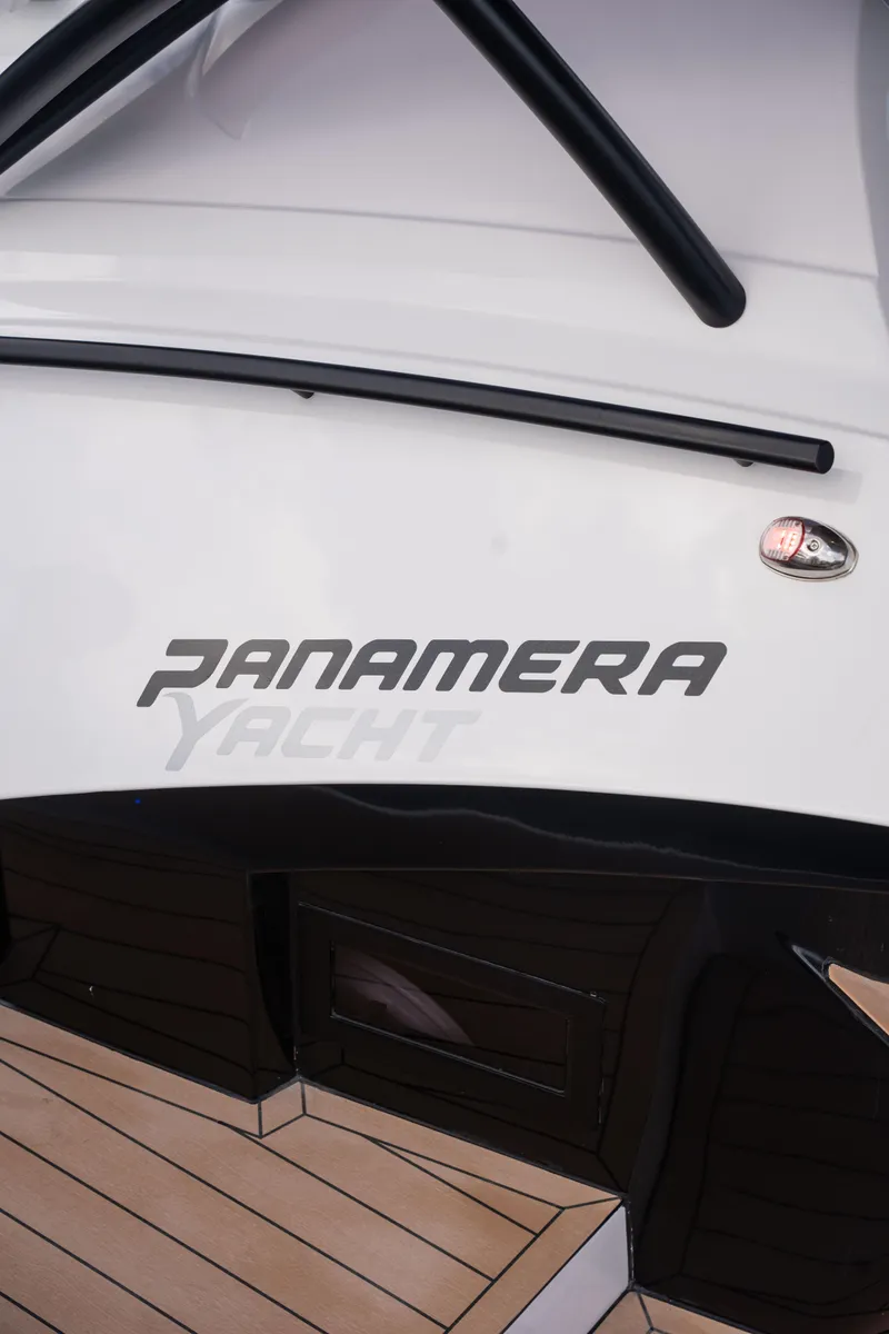 Slide: The Image of 2025 Panamera Yacht PY 100 rear deck and branding. - 15