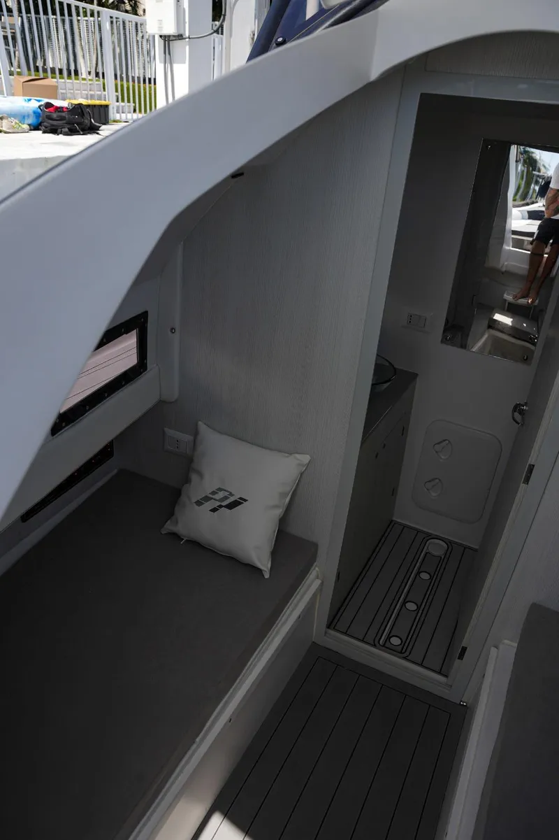 Slide: The Image of Interior of 2025 Panamera Yacht PY 100, featuring modern design and comfortable seating. - 20