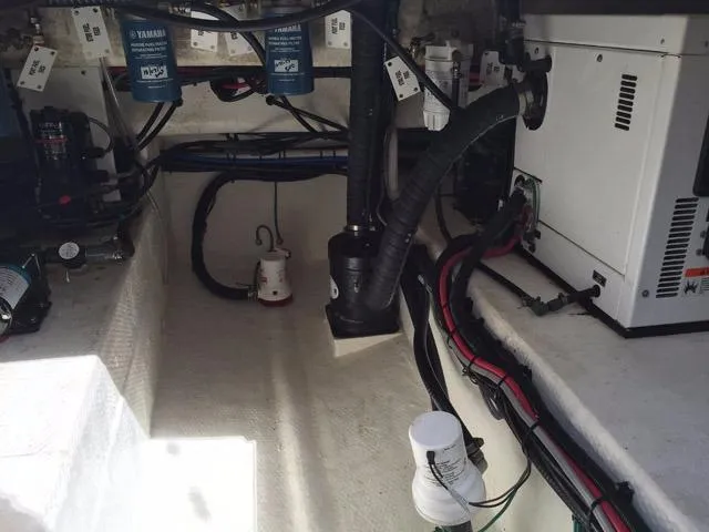 Slide: The Image of Engine compartment of a 2015 Stamas 390 Aegean boat with Yamaha components. - 15