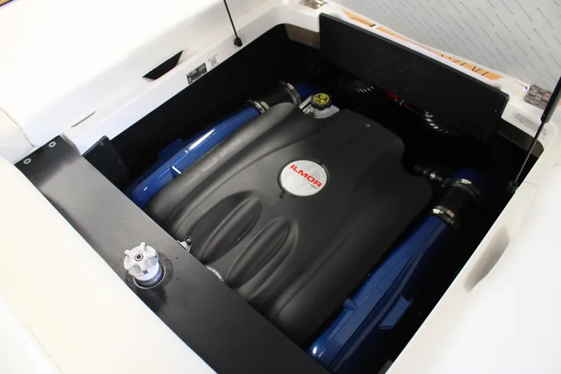 Slide: The Image of 2024 MasterCraft NXT22 boat engine compartment with Ilmor engine. - 33