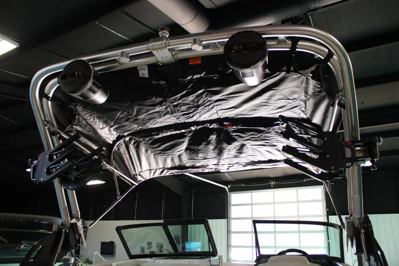 Slide: The Image of 2024 MasterCraft NXT22 boat with advanced wakeboard tower and speakers. - 38