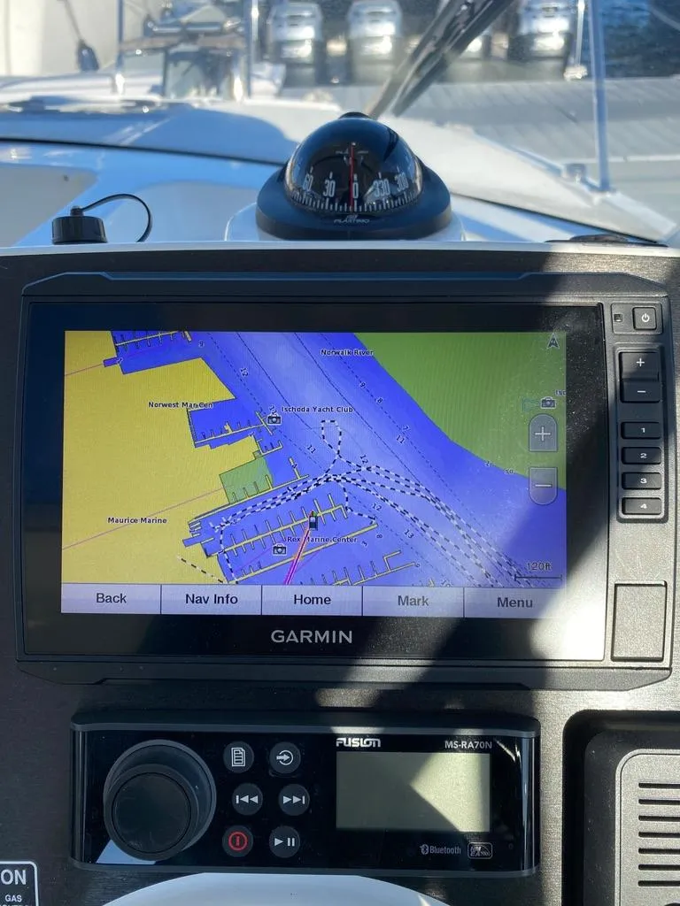 Slide: The Image of Garmin navigation system on a 2021 Beneteau Antares 23 boat. - 13