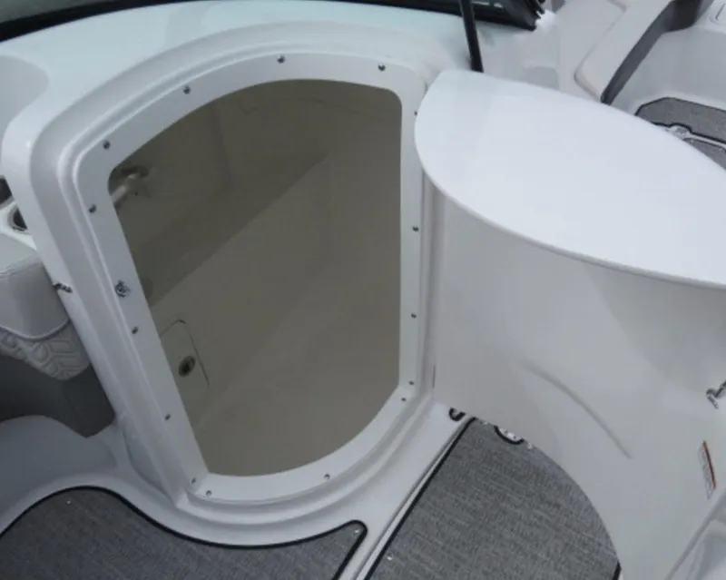 Slide: The Image of 2023 Hurricane SunDeck 2400 OB boat interior storage compartment. - 25