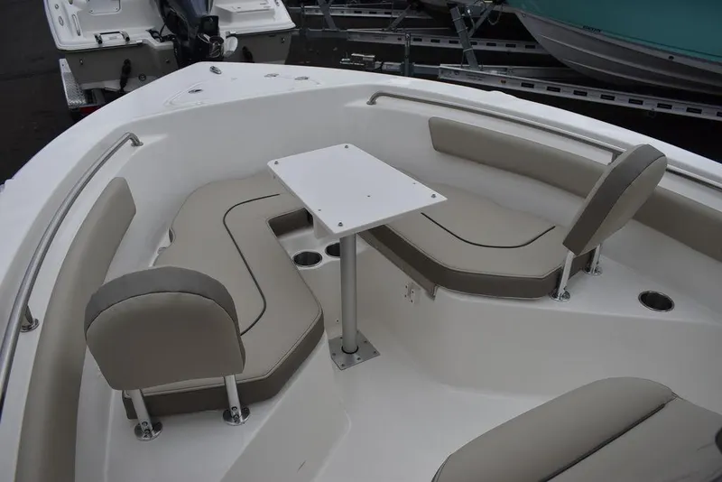 Slide: The Image of 2024 Key West 203 FS boat interior with seating and table. - 43