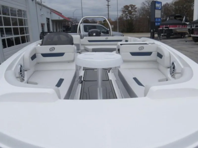 Slide: The Image of 2023 Hurricane SunDeck 185 OB boat with spacious seating and center table. - 11